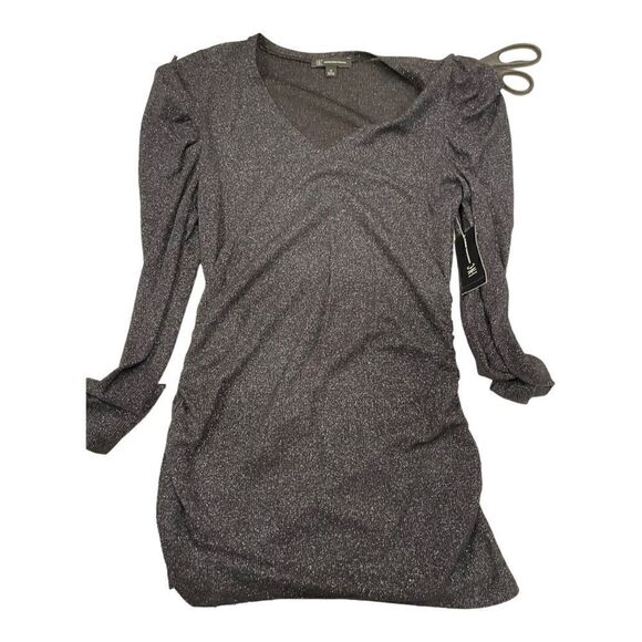 Inc International Concepts Black V Neck Puff Long Sleeves Metallic Sweater.Sz M - Picture 9 of 15
